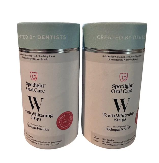 SPOTLIGHT CUIDADO ORAL CON TIRAS BLANQUEADORAS DENTALES 28 TIRAS más 1 pluma de aceite X2 NUEVO