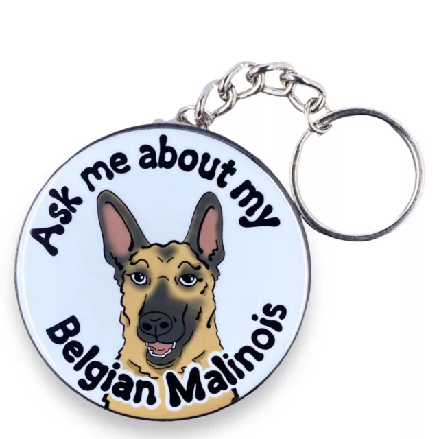Belgian Malinois Keychain Ask Me About My Dog Key Ring Accessories Handmade
