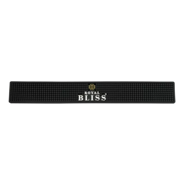 Royal Bliss Likör Barmatte Schwarz 60x8 Gläser Abtropfmatte Runner Gastro Gummi