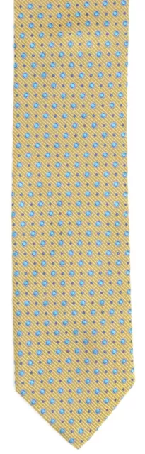 John W. Nordstrom Mens Yellow Blue Dots Geometric Silk Tie L16432 3