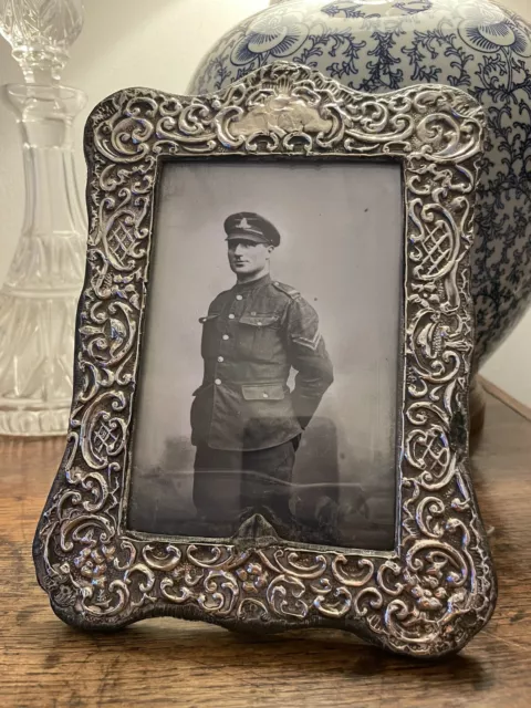 Antique Sterling Silver Photo Frame. Free Postage ( Please See Description).