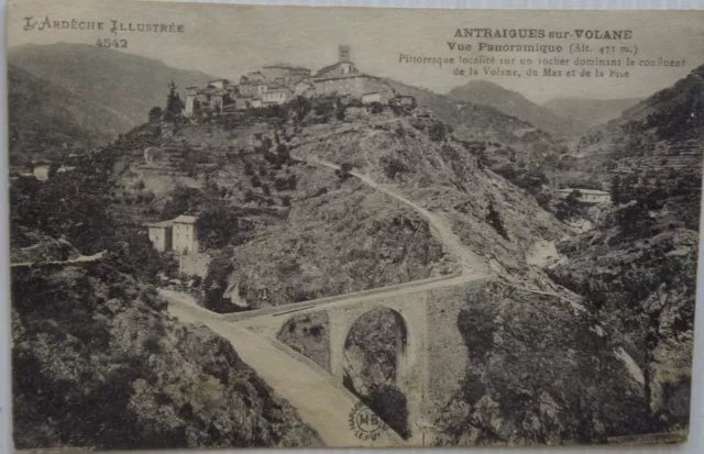 Antraigues On Volane 07 CPA View Panoramic 1927