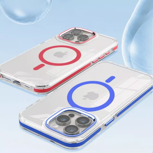 For iPhone 15 14 13 12 Pro Max 11 Magnetic Magsafe Shockproof  Clear Case Cover