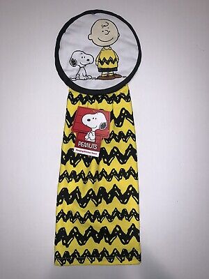 Toalla Colgante Peanuts Charlie Brown and Snoopy Amarillo Olas Negras