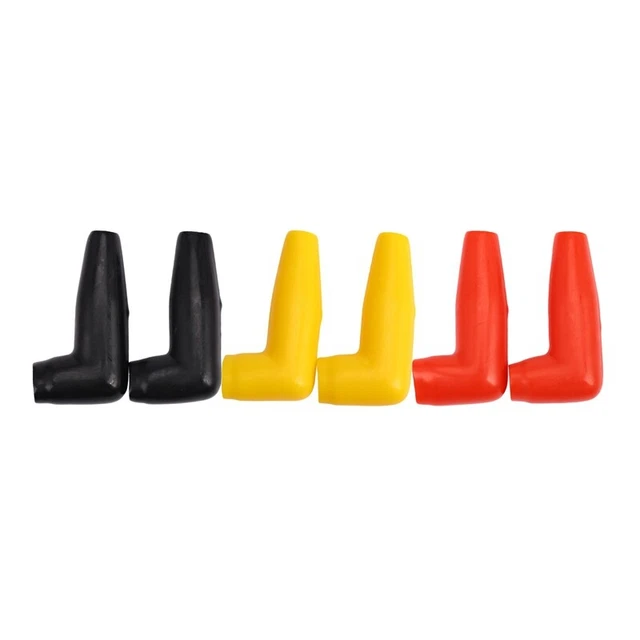 6pc Electric Guard Motor Winch Cable Terminal Boot Rubber Cover Black+Red+Y X8K8