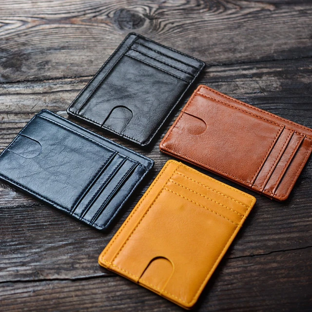 Mens Leather Slim Wallet Credit Card Holder RFID Blocking Pocket ID Money PU US 7