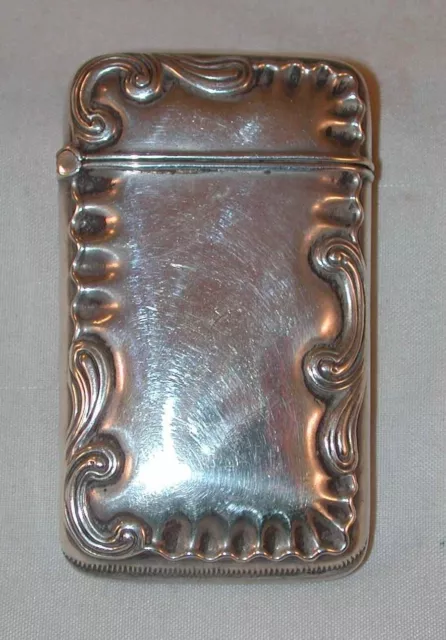 Sterling Silver Matchsafe Vesta Repousse Scroll Border Hayden Manufacturing Co.