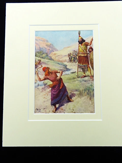 KING DAVID AND Goliath Bible Story Biblical Art Antique Victorian Print king-david-and-goliath-bible-story-biblical-art-antique-victorian-print