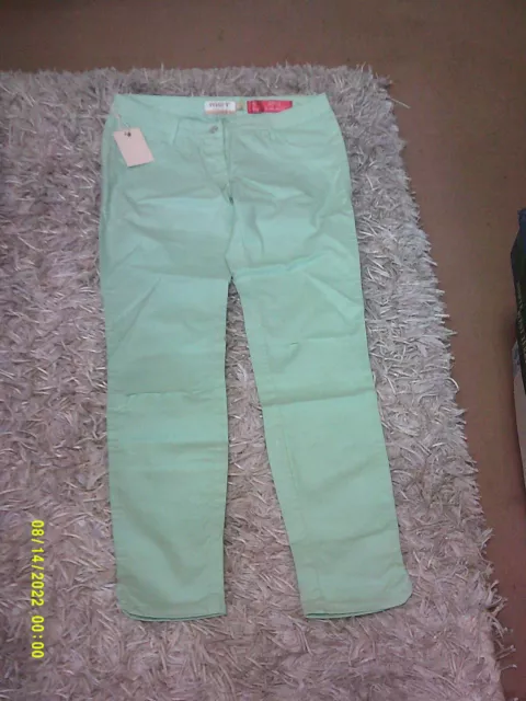 Met Jepsen Low Waist Stretch Skinny Fit Pale Green Ripped Knee Jeans Size 30 New
