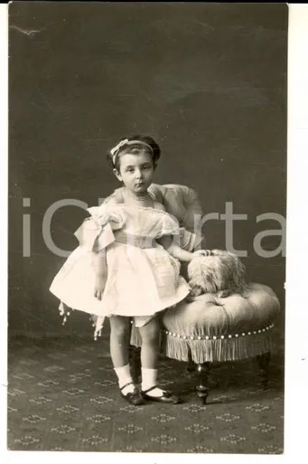 1920 ca FIRENZE Ritratto di Alba DE CESPEDES bambina *Foto ALINARI RARA 5 x 9 cm