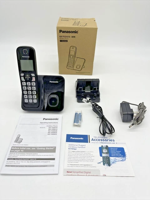 Panasonic KX-TGD610 Black Cordless Phone Answering Machine Bilingual Caller ID