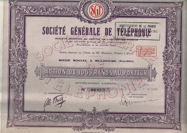 Société Générale de Téléphonie Aktie