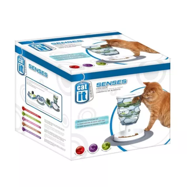 FEEDING MAZE - Cat Food Puzzle Bowl bp PawMits Pet Senses It Active Fun  Feed Toy