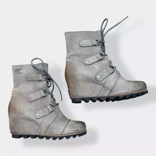 Botas de tacón oculto Sorel Juana del Ártico cuña talla EE. UU. 7,5