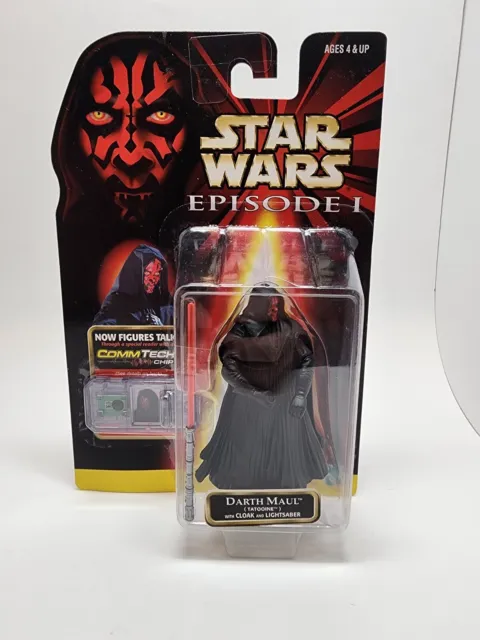 Star Wars Episode 1 Commtech Darth Maul  ERROR RARE POTF POTF2 Black Vest