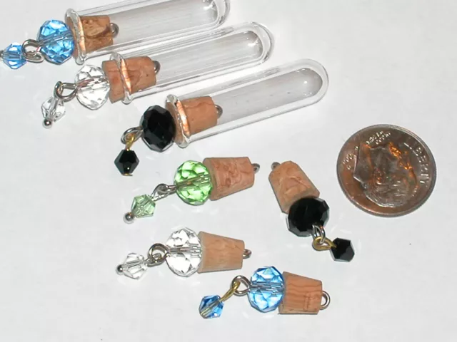 1pc.Crystal ball bead pendant Tube glass cork vial necklace charm bottle New