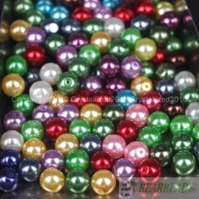 100pcs Top Quality Czech Glass Pearl Round Loose Beads 3mm 4mm 6mm 8mm 10mm 12mm 2