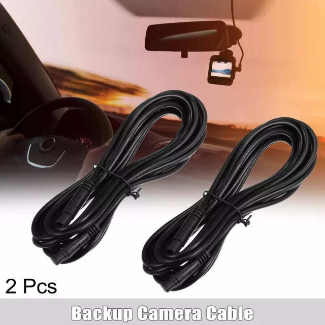 2 Pcs 6 Pin 13.12ft 400cm Car Backup Camera Extension Dash Camera Cord Wires