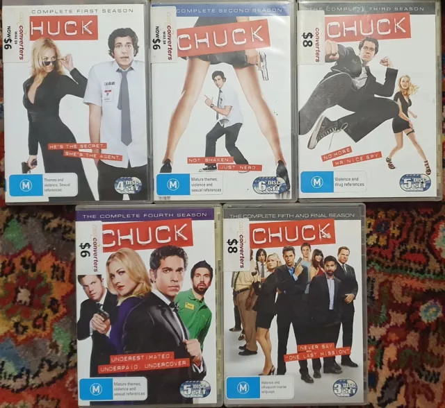 Chuck Season The Complete Series 1-5 DVD  Region 4 FREE SHIPPING