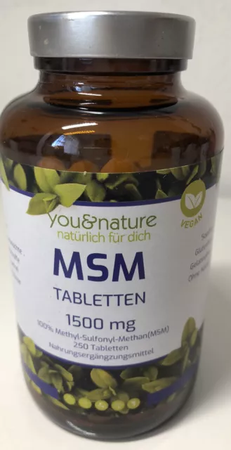 MSM Tabletten 1500mg 100% Methyl-Sulfonyl-Methan250 Stück