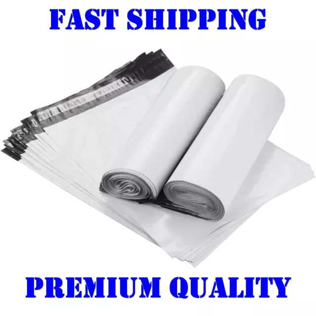 Poly Mailers Plastic Shipping Envelopes Self Sealing White Mailing Bags 2.5 MIL