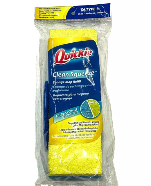 1 Quickie Mop - Type S - Sponge Refill  -  fits 045 Mop 'Clean Squeeze'  #0442