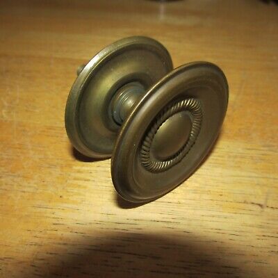 Matching Antique Victorian Brass Drawer Pull & Back Plate, Nut & Bolt, 2 Inch