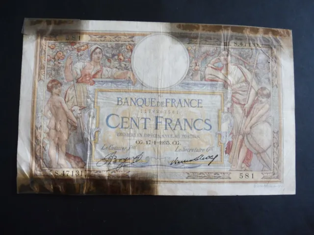 Ancien Billet France  100 Francs  Lom  1935  -  B    !! Promo !!