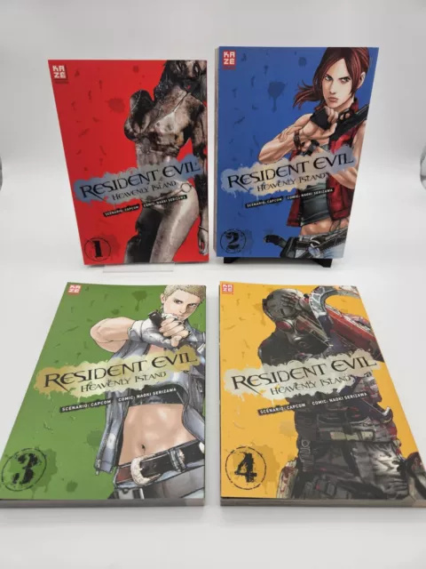 Resident Evil Heavenly Island Manga 1-4 Comic Guter Zustand Naoki Serizawa