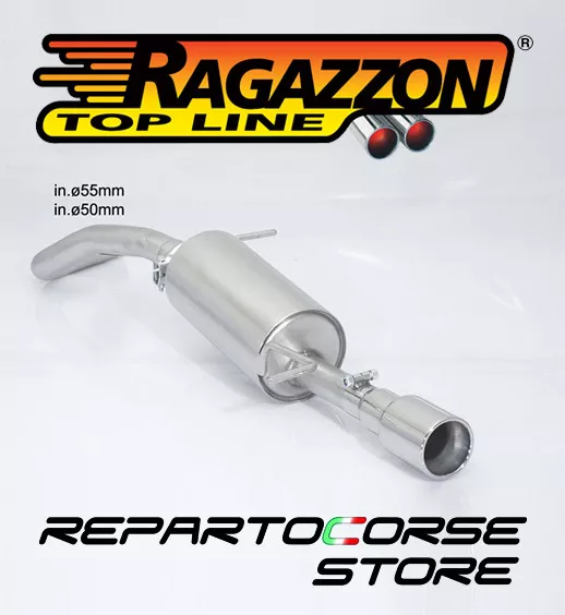 RAGAZZON SCARICO TERMINALE ROTONDO 90mm SKODA FABIA (5J) 1.2TSI 86Cv 2010>>2014