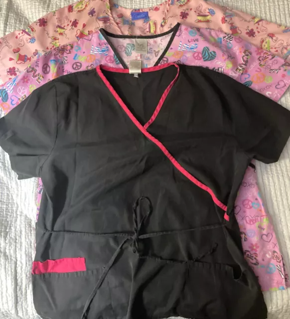SCRUBS 1X LOT OF THREE, BRIGHT COLORS and ONE SOLID FOR SPRING