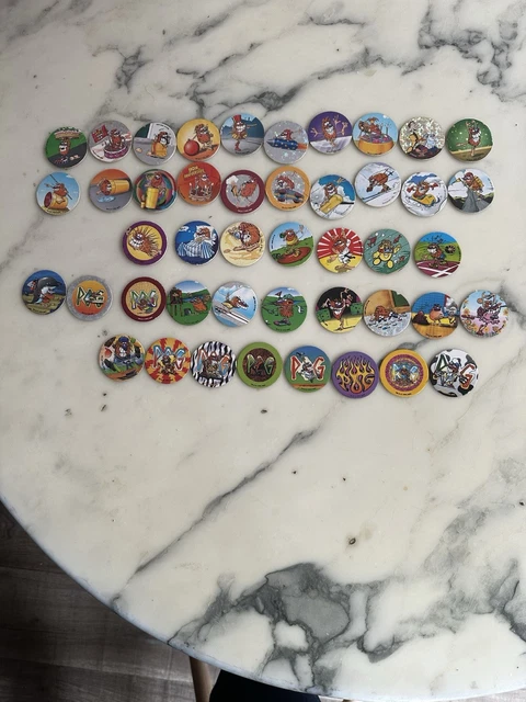 Lot Vintage De 44 Pogs – Série N°2 – Collection Carton WPF