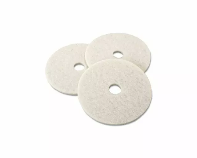 3M Natural Blend Floor Burnishing Pads 3300, 20" Dia., White, 5/CT / CASE