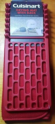 Cuisinart Dish Drying Mat With Rack RED NEW