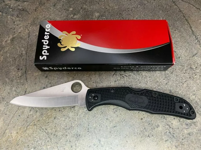 Spyderco Pacific Salt 2 Folding Knife C91PBK2 Plain Edge H-1 Steel Blade Black