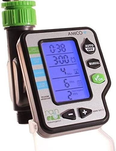 Centralina Programmatore Rain Amico + Più A Batterie Da Rubinetto Irrigazione