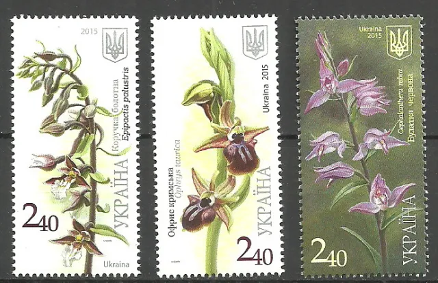 Ukraine - Orchideen Satz postfrisch 2015 Mi. 1518-1520