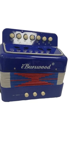 Burswood Small Blue Accordion Original Tested & Working Retro Sound Instrument