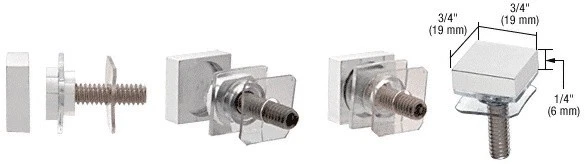 CRL Satin Chrome 3/4" Square Standoff Cap Assembly SCAP75SC