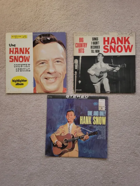 Hank Snow 3 LPs Country Special Highlighter Album The One Only Big Country Hits