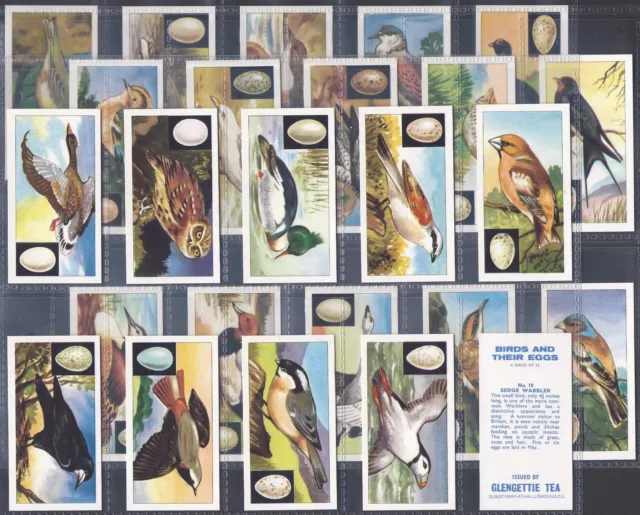 Glengettie (Tea)-Full Set- Birds & Their Eggs 1970 (25 Cards) Excellent+++