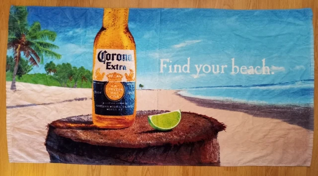 GModelo CORONA EXTRA Find Your Beach Towel Pool Bath 29x57 Beer Lime Palm Ocean