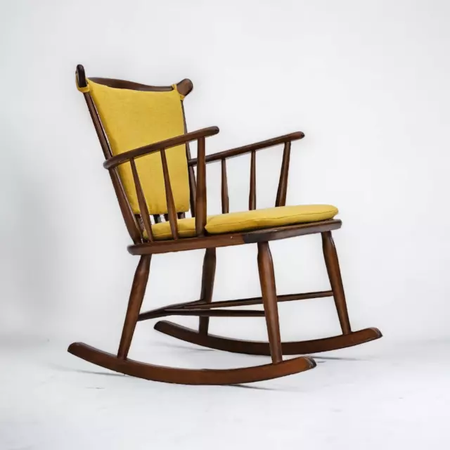 1960-70s, Danish design by Farstrup Stolefabrik, reupholstered rocking chair.