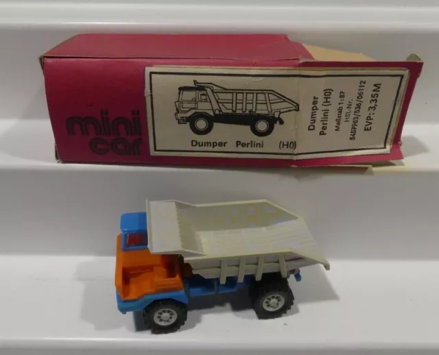 Original DDR - Mini Car-  Dumper Perlini  1: 87- H0 -OVP