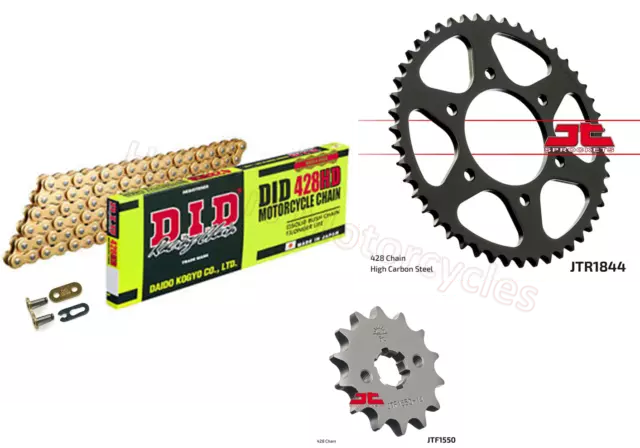 Yamaha YZF-R125 DID Gold Heavy Duty Upgrade Chain and Sprocket Kit Set