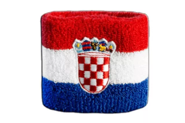 Schweißband Fahne Flagge Kroatien 7x8cm Armband für Sport