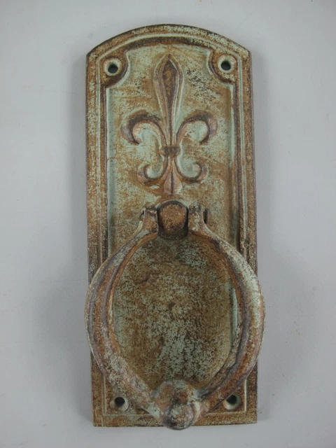 9977799 Heurtoir de Porte Vintage Fer Rustique Stylisé Lily Vert 20x8x4cm