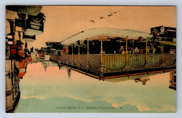 VINTAGE CHALONS-sur-MARNE. THE CONVEN MARKET POSTCARD DM