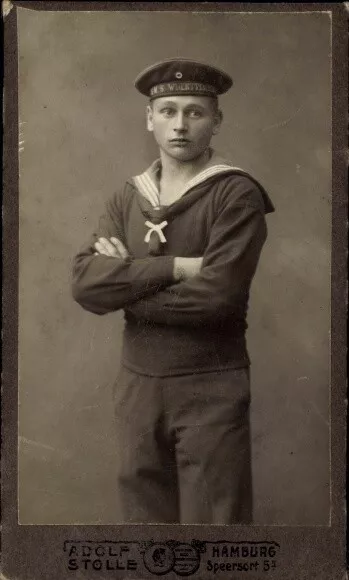 CdV Deutscher Seemann in Uniform, SMS Wuerttemberg, Portrait,... - 10624712