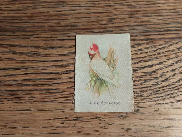 1918 Wills Cigarette Card Silk Birds And Australian Animals Pink Cockatoo